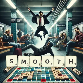 Creative illustration for a Scrabble game with the word SMOOTH spelled out in tiles on the board.