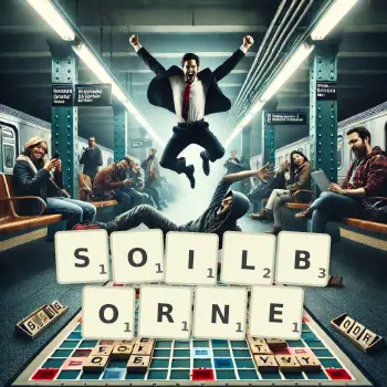 Creative illustration for a Scrabble game with the word SOILBORNE spelled out in tiles on the board.