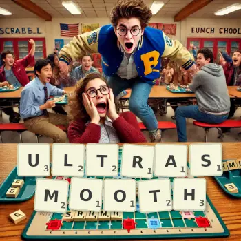 Creative illustration for a Scrabble game with the word ULTRASMOOTH spelled out in tiles on the board.