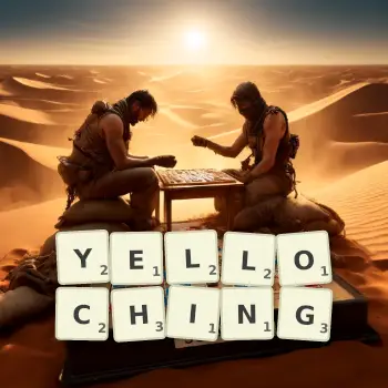 Creative illustration for a Scrabble game with the word YELLOCHING spelled out in tiles on the board.